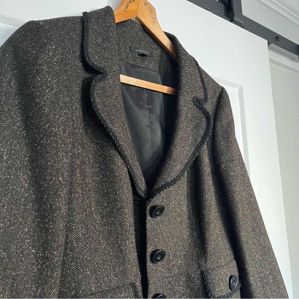 Semantiks Women's Dark Brown Blazer with Black Trim - Size 10